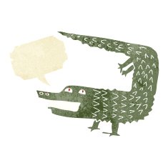 cartoon crocodile with speech bubble N4