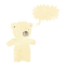 cute cartoon polar bear with speech bubble N13