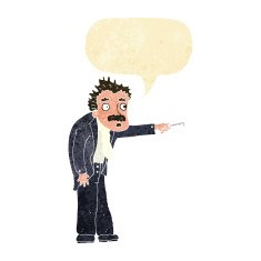 cartoon man trembling with key unlocking speech bubble N2