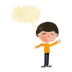 cartoon mean man with speech bubble N3