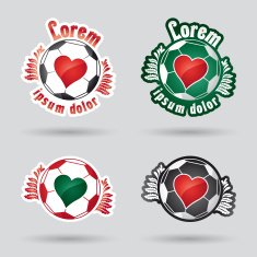 classic football (ball) logo with heart in the middle