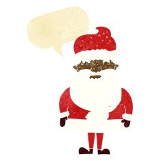 cartoon grumpy santa claus with speech bubble N2