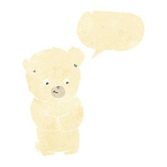 cute cartoon polar bear with speech bubble N16