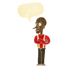 cartoon mean old man with speech bubble N2