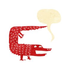 cartoon crocodile with speech bubble N5