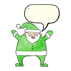 cartoon santa claus with speech bubble N40