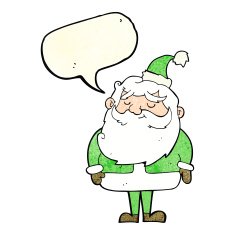 cartoon santa claus with speech bubble N41