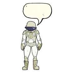 cartoon astronaut with speech bubble N25