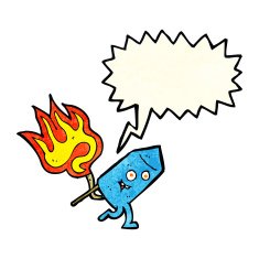 cartoon funny firework character with speech bubble N5