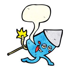 cartoon funny firework character with speech bubble N6