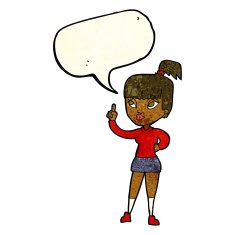 cartoon attractive girl with idea speech bubble N3