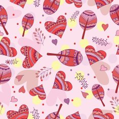 Seamless pattern of drawing doodle hearts