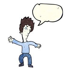 cartoon vampire man with speech bubble N25