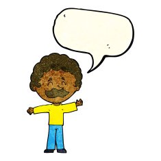 cartoon boy with mustache speech bubble N3