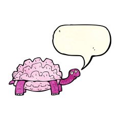cartoon tortoise with speech bubble N2
