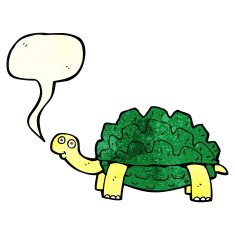 cartoon tortoise with speech bubble N3