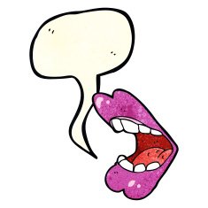 cartoon halloween mouth with speech bubble N6