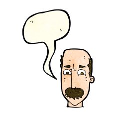 cartoon annnoyed old man with speech bubble N4