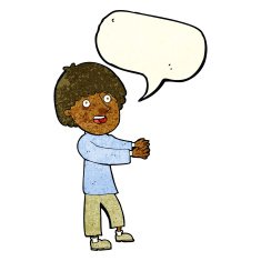 cartoon happy man showing with speech bubble N3