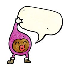 cartoon funny creature with speech bubble N7