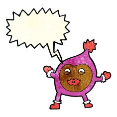 cartoon funny creature with speech bubble N9