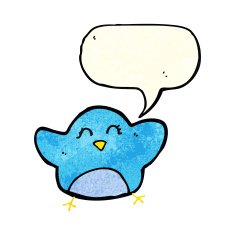 cartoon bird with speech bubble N66