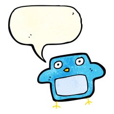 cartoon bird with speech bubble N67