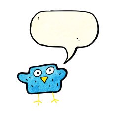 cartoon bird with speech bubble N68