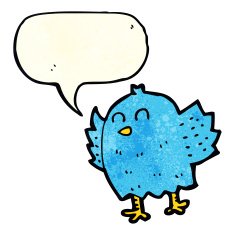 cartoon bird with speech bubble N70