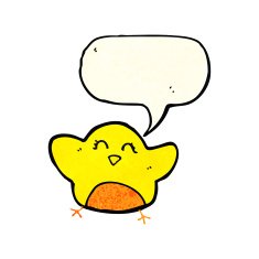 cartoon bird with speech bubble N71