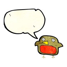 cartoon robin with speech bubble N5
