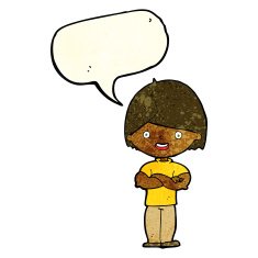 cartoon man with crossed arms speech bubble N7