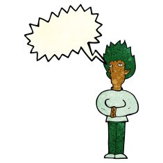 cartoon vampire man with speech bubble N26