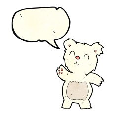 cartoon polar bear with speech bubble N15
