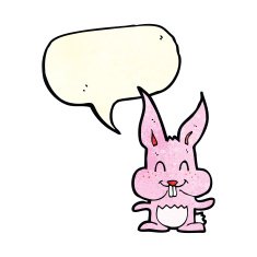 cartoon rabbit with speech bubble N19