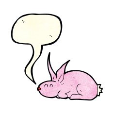 cartoon rabbit with speech bubble N20