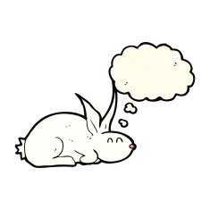 cartoon rabbit with speech bubble N21