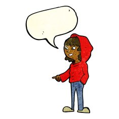 cartoon pointing teenager with speech bubble N3