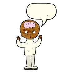 cartoon genius with speech bubble N3