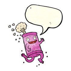 cartoon crazy soda can with speech bubble N3
