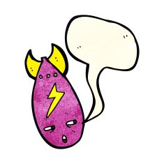 cartoon bomb with speech bubble N4