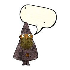 cartoon wizard with speech bubble N5