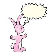 cartoon rabbit with speech bubble N22