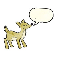 cute cartoon deer with speech bubble N3