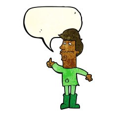 cartoon nervous man with speech bubble N28