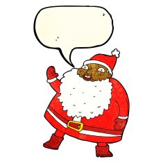 funny waving santa claus cartoon with speech bubble N5