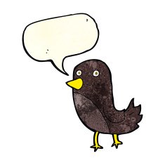 cartoon bird with speech bubble N77