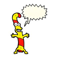 cartoon candy cane with speech bubble N4