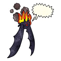 cartoon spooky bat with speech bubble N2