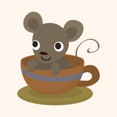 animal mouse having afternoon tea theme elements N4